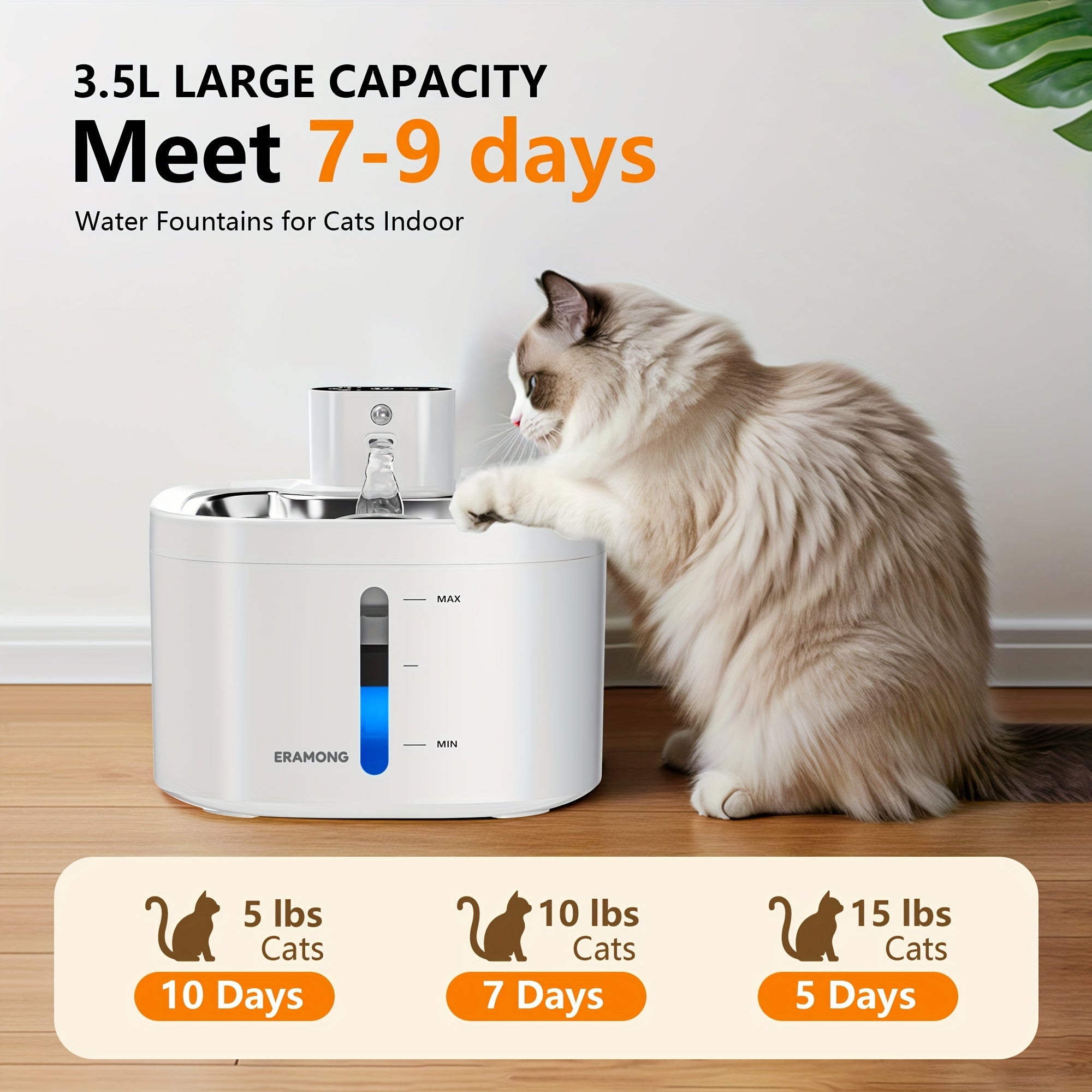 Fuente de Agua para Gatos — Recargable Inalámbrica