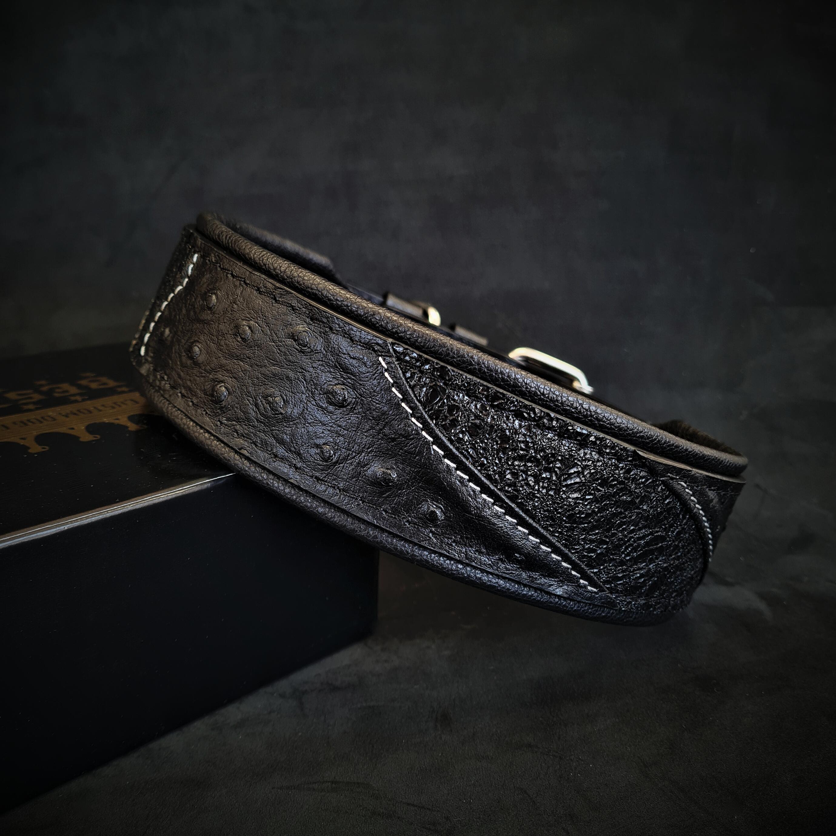 Collar Korona Black Edition — Cuero con Brillo | Bestia