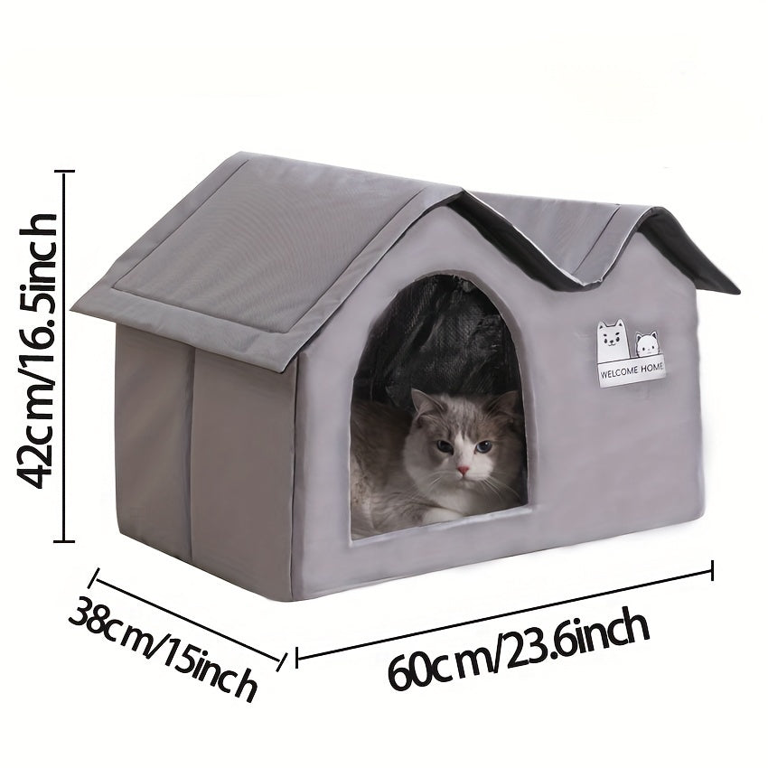 Casa Cama para Mascotas — Refugio Acogedor Todo el Año para Gatos y Perros