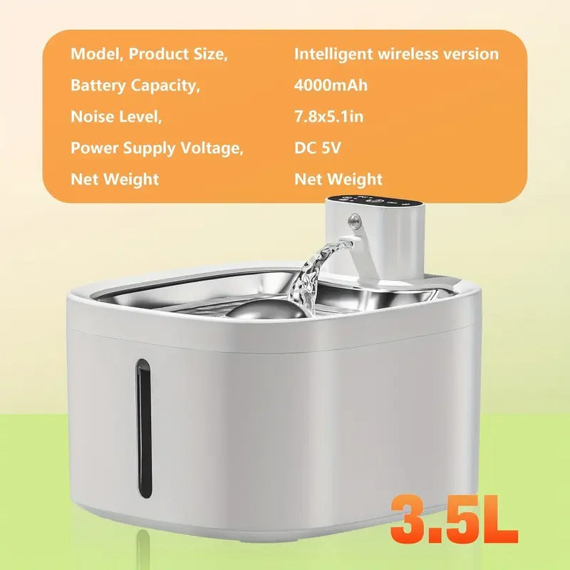 Fuente de Agua para Gatos — Recargable Inalámbrica